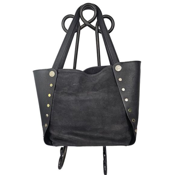 Henri Bendel Black Leather Top Handle Large Tote Bag - Picture 1 of 9